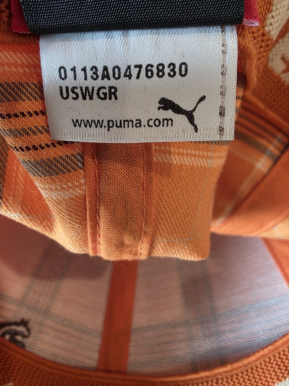 Puma Orange Plaid Baseball Cap - Picture 7 of 9